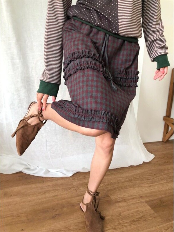 Jupe mi-longue à carreaux avec - Korean Girls Lifestyle avis et prix